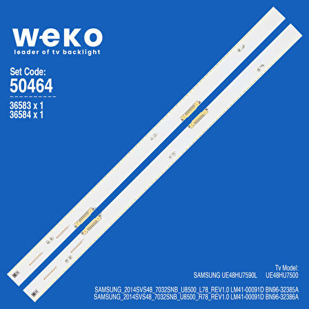 5464 36583X1 36584X1 SAMSUNG_2014SVS48_7032SNB_U8500 2 ADET LED BAR ÇİFT SOKET