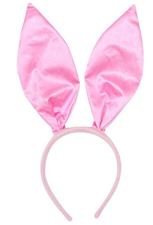 Pembe Renk Saten Kaplama Şekil Verilebilir Tavşan Kulak 35x11 cm