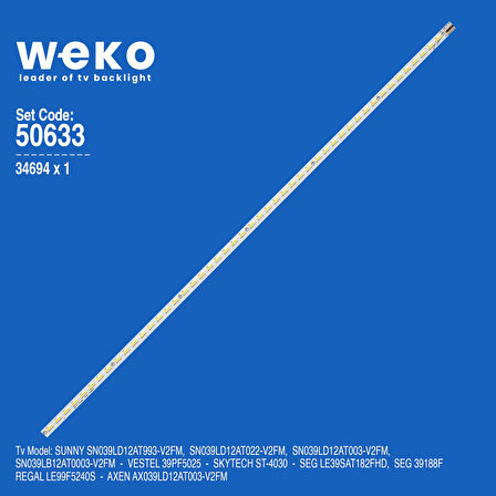 5633 34694X1 CMO E-LED 39 INCH - VLED_1 - V390HK1-LS5-TREM4 1 ADET LED BAR