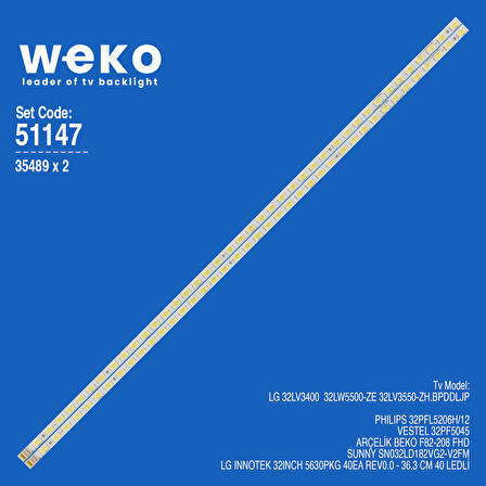 6147 35489X2 LG INNOTEK 32INCH 5630PKG 40EA REV0.0 2 ADET LED BAR