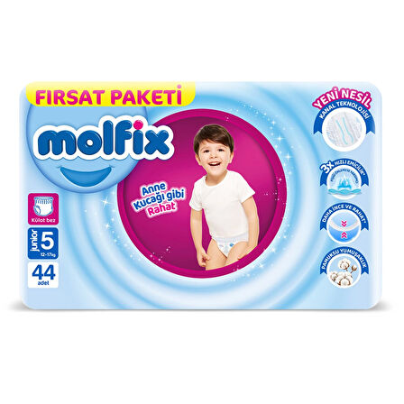 Molfix Külot Bez Fırsat Paketi 5 Beden 12-17 Kg 44 Adet