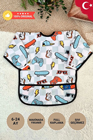 Candar Play Desenli Sıvı Geçirmez Unisex Aktivite Ve Önlüğü 6-24 Ay
