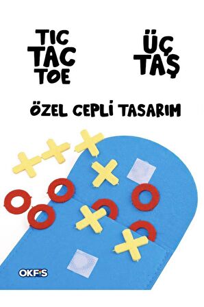 XOX 3 Taş Zarf Tasarımlı Keçe Kutu Oyunu Tic Tac Toe