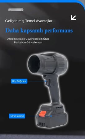 XP-3815 DryFlow Hava Üfleyici Fan, Yaprak Üfleme, Araba ,Cam ,Su Lekeleri Kurulama Fanı Makinesi