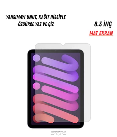 Apple Uyumlu iPad Mini 6. Nesil (2021) 9H Mat Ekran Koruyucu