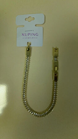 Xuping Çelik Su Yolu Altın Renkli Zincir Bileklik
