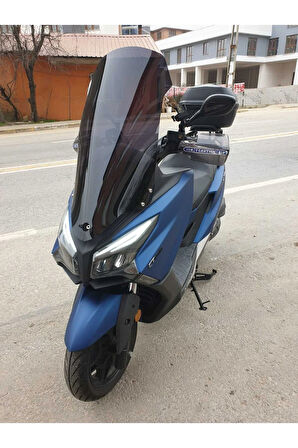 MOTOCAM Kymco Xtown CT 250 Siperlik Ön Cam 2020-2025 Model 83cm Siyah Renkli 4mm UZUN CAM