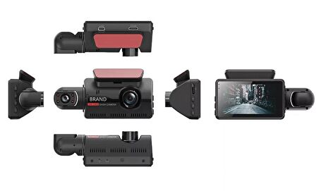 3 inç WiFi 1080P gece görüş Dashcam 170 geniş açı çift Lens arka  DVR IPS ekran araç içi kamera