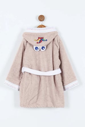 Bella Home Palyaço Nakışlı Kapüşonlu Çocuk Bornozu - %100 Cotton - Orijinal Kutulu