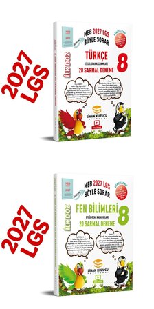 2027 8.sınıf LGS türkçe ilk doz deneme ve fen bilimleri ilk doz deneme 2'li seti sinan kuzucu