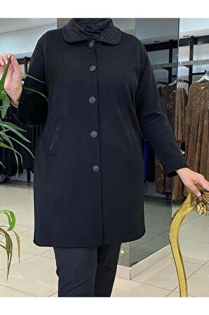 ÇELİK ÖRGÜ DÜĞMELİ YAKALI HIRKA