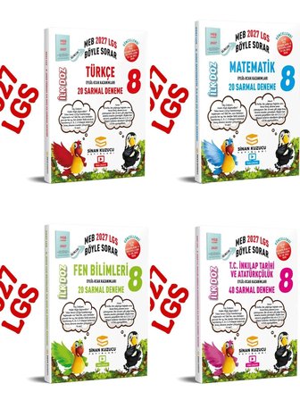 2027 8.sınıf LGS türkçe-matematik-fen-inkilap ilk doz deneme 4'lü seti sinan kuzucu