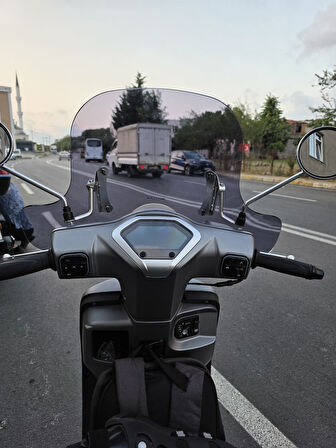 MOTOCAM Mondial Exon 125 Ön Cam 2023-2025 Model 39cm Füme Renkli 4mm APARAT GÖNDERİLMEYECEK