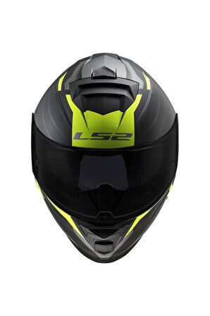 Storm 2 Nerve Mat Siyah Neon Sarı Kask 2 Cam