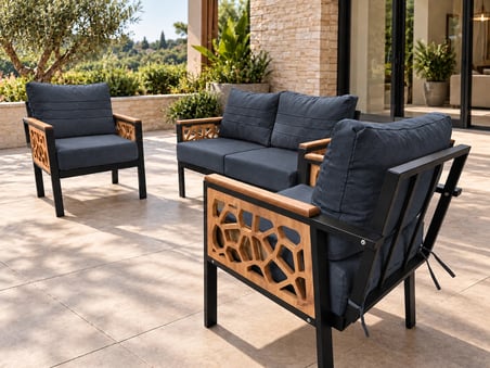 Yağmur 2+1+1 MDF Detaylı Balkon-bahçe-kafe,çay Seti,koltuk Takımı,oturma Grubu,ofis Koltuğu