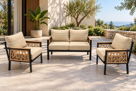 Yağmur 2+1+1 MDF Detaylı Balkon-bahçe-kafe,çay Seti,koltuk Takımı,oturma Grubu,ofis Koltuğu