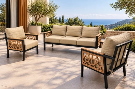 Yağmur 3+1+1 MDF Detaylı Balkon-bahçe-kafe,çay Seti,koltuk Takımı,oturma Grubu,ofis Koltuğu