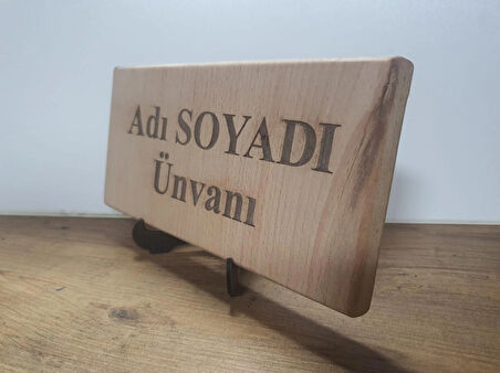 23x11 cm Kişiye Özel Ahşap Yakma İsim Ad Soyad Ünvan Hediyelik Makam Ahşap