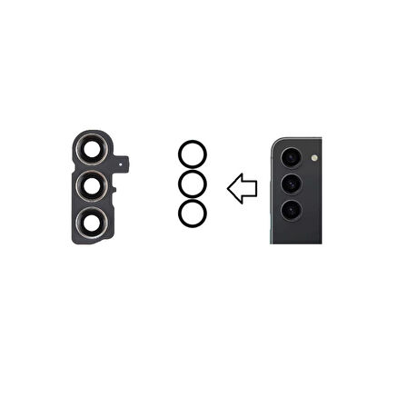 Galaxy S23 S911 İle Uyumlu Kamera Camı İthal Full Set