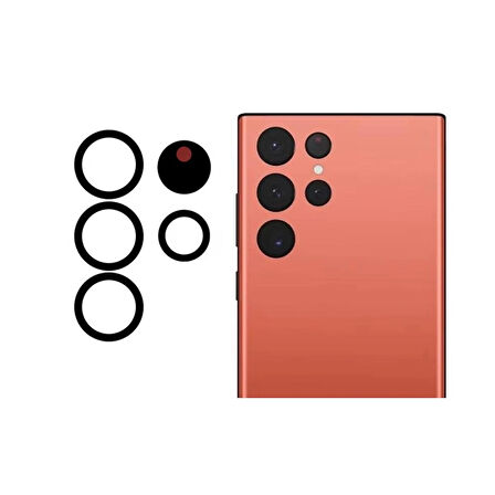 Galaxy S22 Ultra S908 İle Uyumlu Kamera Camı İthal Set