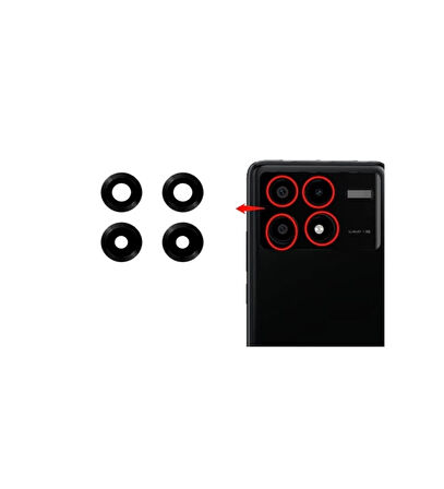 Poco X6 Pro İle Uyumlu Kamera Camı İthal Set 2311DRK48G 2311DRK48I