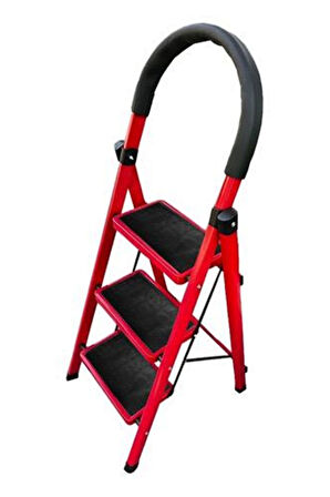 Yakut Serisi - CARNAVAL 3'LÜ EV TİPİ MERDİVEN  Kırmızı