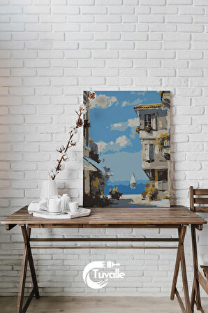 Yalıköy Sayılarla Boyama Seti, Hobi Seti, 40X50 Tablo, Fırça Boya, Numaralı Tuval