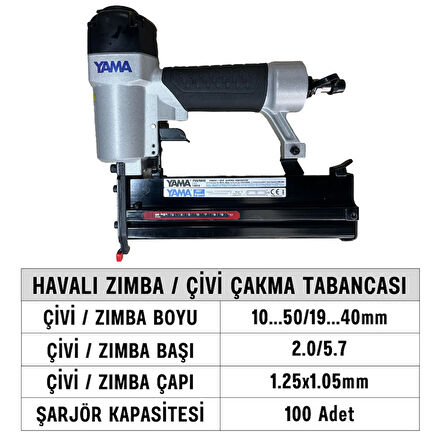 YAMA YAT-F50/9040-CB310 Havalı Zımba / Çivi Çakma Tabancası