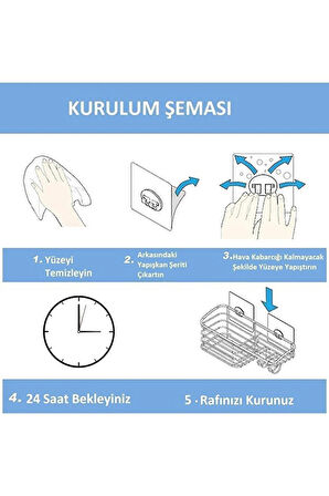 TncShop 1 Adet Güçlü Yapışkanlı Askı Bant | Banyo Rafları ve Askılar İçin