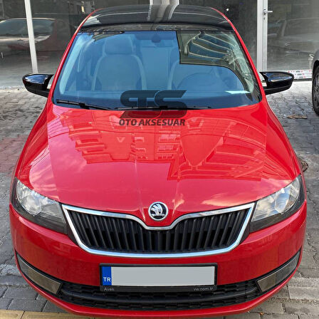 Skoda Rapid 2015-2017 Uyumlu Batman Yarasa Ayna Kapağı Piano Black Abs Plastik