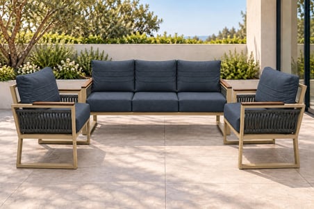 Yasemin 3+1+1 Rattan İp Detaylı Balkon-bahçe-kafe,çay Seti,koltuk Takımı,oturma Grubu,ofis Koltuğu
