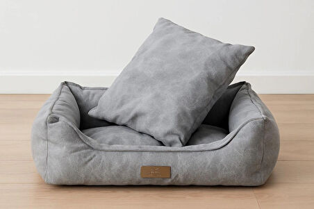 Premium Gri Kedi ve Köpek Yatağı 80 x 55 x 16 cm