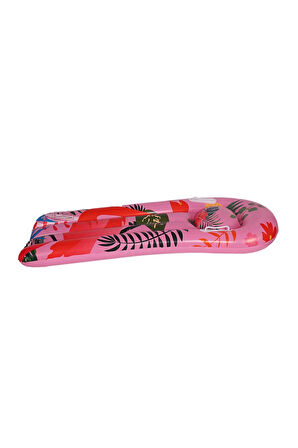 Pembe Renk, Çocuk Deniz, Havuz Surf Yatağı 110x45 Cm Flamingo Desenli