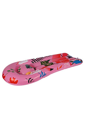 Pembe Renk, Çocuk Deniz, Havuz Surf Yatağı 110x45 Cm Flamingo Desenli