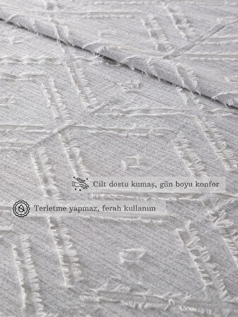 Anna Delux Çift Kişilik Çok Amaçlı Yatak Örtüsü Seti Gri Pamuk Nevresim Takımı Günlük 220x240