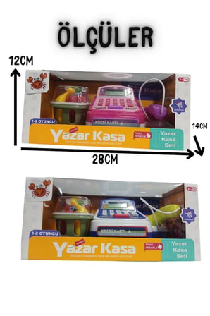 Meyve , Kart ve Para Akesuarlı, Sesli , Barkod Okuyucu Aparatlı, Hesap Makineli Yazar Kasa Oyuncak