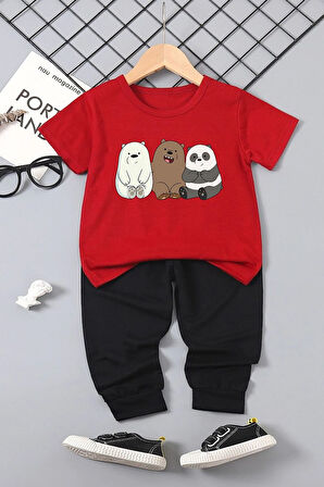 Uyguntarz Çocuk Kafadar Ayılar Alt - Üst Eşofman Takımı