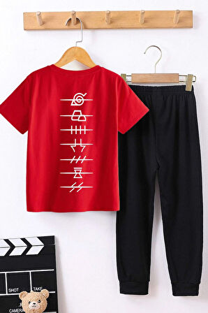 Uyguntarz Çocuk Ninja Akatsuki Alt - Üst Eşofman Takımı