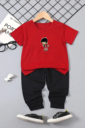 Uyguntarz Çocuk Chen Üzümlü Kekim Alt - Üst Eşofman Takımı