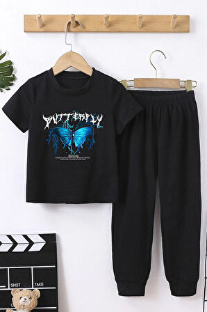 Uyguntarz Çocuk Blue Butterfly Alt - Üst Eşofman Takımı
