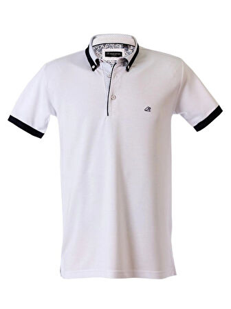POLOKOTON %100 Pamuk Beyaz Polo Yaka Gömlek Yaka Detaylı Kısa Kollu Erkek T-Shirt – Şık ve Nefes Alabilen Yazlık Tasarım