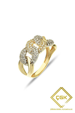 Taşlı Aynalı Gurmet Altın Yüzük