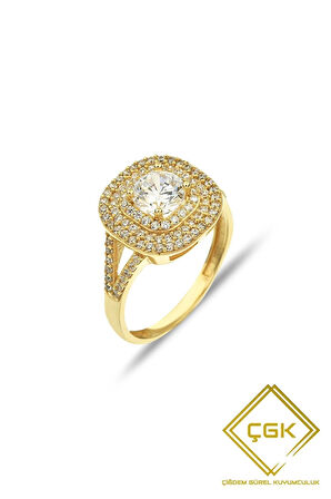 Taşlı Tektaş Altın Yüzük