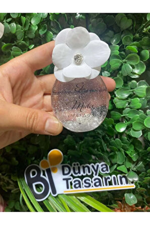 İncili ve Simli Hediyelik Kolonya Söz, Nişan, Nikah, Düğün, Kına 10 Adet