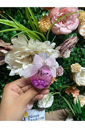 İncili ve Simli Hediyelik Kolonya Söz, Nişan, Nikah, Düğün, Kına 10 Adet