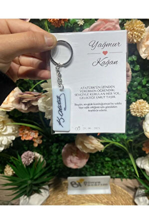 UV Baskı Anahtarlık Söz, Nişan, Nikah, Düğün, Kına 10 Adet