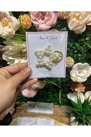 İncili Yıldız Anahtarlık Söz, Nişan, Nikah, Düğün, Kına 10 Adet