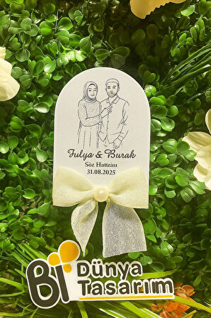 UV Baskı Pleksi Magnet Söz, Nişan, Nikah, Düğün, Kına, Doğum Günü 15 Adet