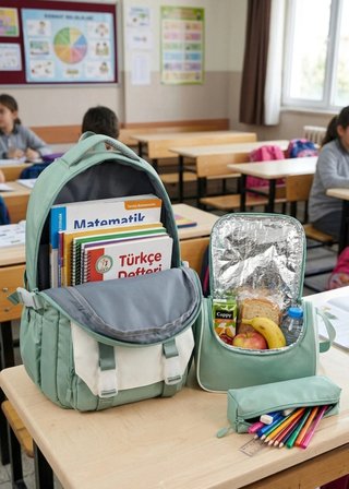 Lisanslı Twill Kumaş Niss Model Okul Sırt Çantası,Termal Beslenme Çantası Ve Kalemlik