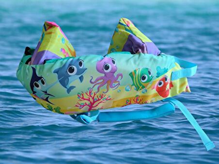 Sevimli Balık 14-25 Kg Sünger Dolgulu Çocuk Havuz Deniz Yüzdürme Yeleği, Can Yeleği Elbise, Deniz Si